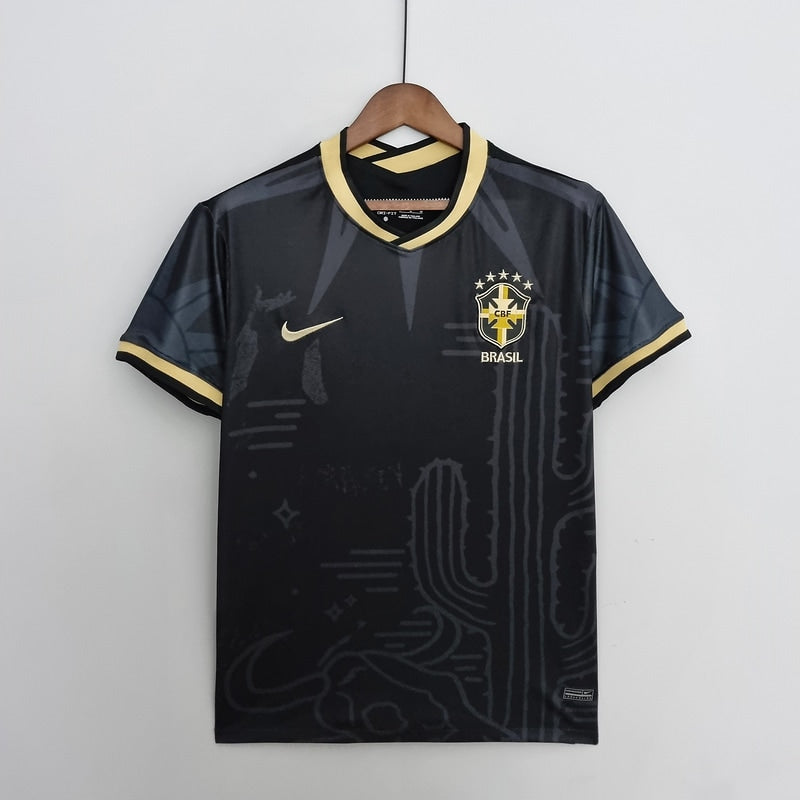 Camisa Brasil Preta Dourada Nike 2022